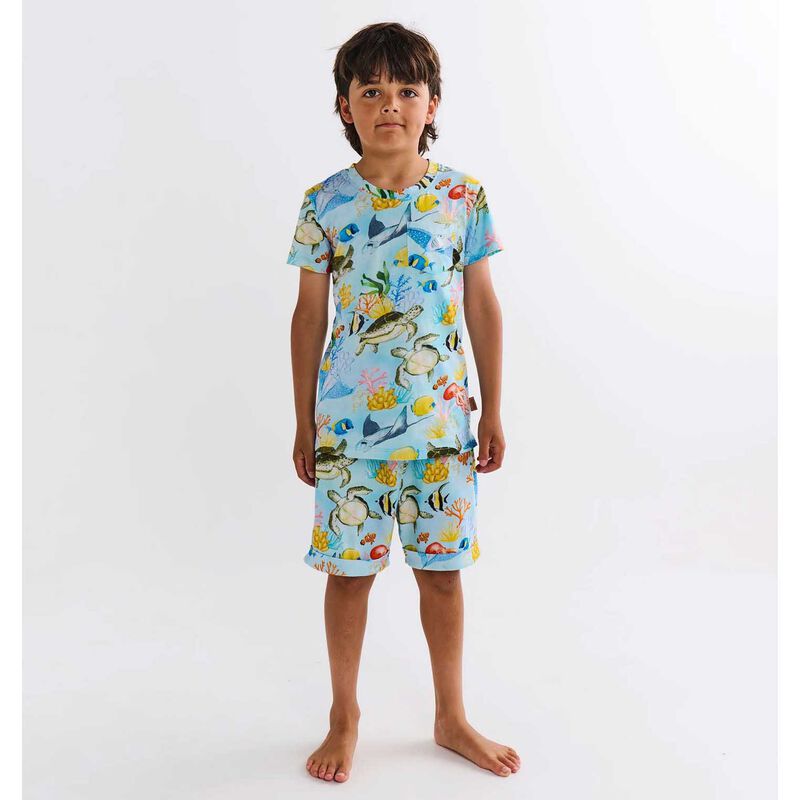 Kip&Co Reef Life Organic Cotton Short Sleeve Tee & Short PJ Set image number 1